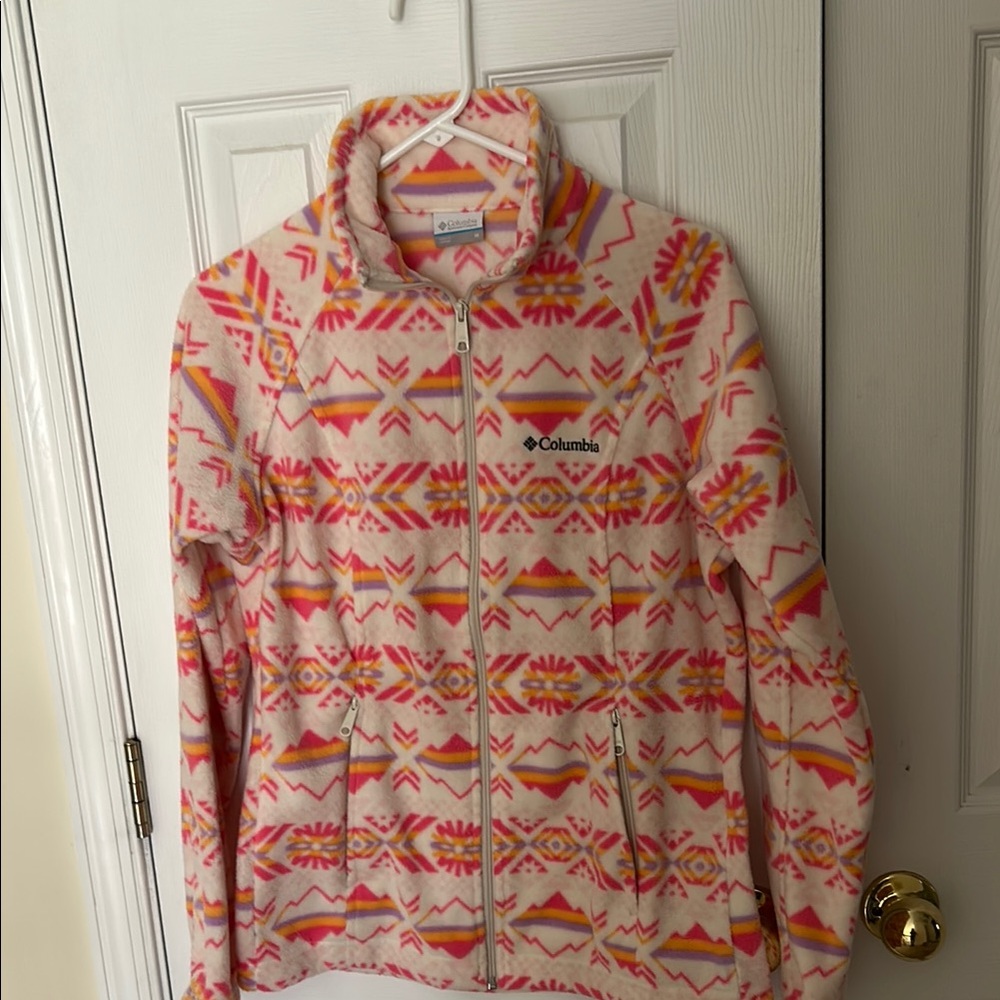 Columbia Orange, pink and purple Patterned Fleece Jacket